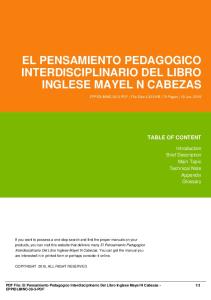 el pensamiento pedagogico interdisciplinario del libro inglese mayel n cabezas dbid im7ax