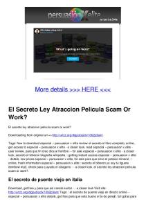 El Secreto Ley Atraccion Pelicula Scam Or Work?