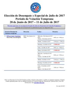 Elección de Desempate y Especial de Julio de 2017 Período de