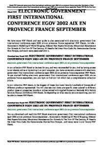 electronic government first international conference egov 2002 aix