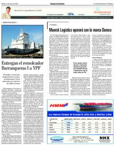 Entregan el remolcador Barranqueras I a YPF Maersk ...