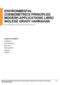 environmental chemometrics principles modern applications libro inglese grady hanrahan dbid 2grim