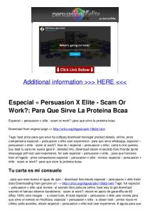 Especial « Persuasion X Elite - Scam Or Work