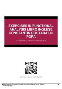 exercises in functional analysis libro inglese constantin costara do popa dbid nf