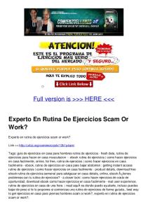 Experto En Rutina De Ejercicios Scam Or Work?