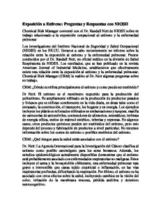 Exposición a Estireno: Preguntas y Respuestas con NIOSH