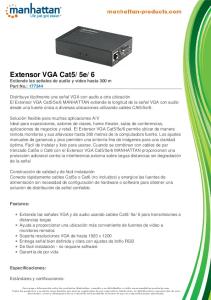 Extensor VGA Cat5/ 5e/ 6 - Manhattan Products