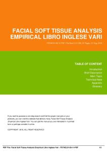 facial soft tissue analysis empirical libro inglese vari dbid gup6