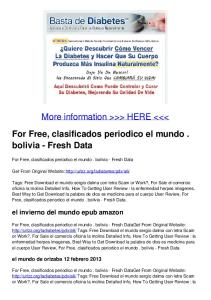 For Free, clasificados periodico el mundo . bolivia - Fresh Data