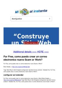 For Free, como puedo crear un correo electronico nuevo Scam or