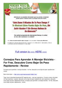 For Free, Descubre Como Bajar De Peso Rapidamente - Review