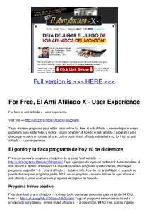 For Free, El Anti Afiliado X - User Experience