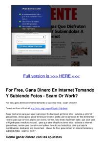 For Free, Gana Dinero En Internet Tomando Y Subiendo Fotos