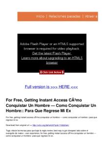 For Free, Getting Instant Access CÃ³mo Conquistar