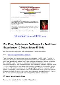 For Free, Relaciones De Pareja & - Real User Experience 10 ...