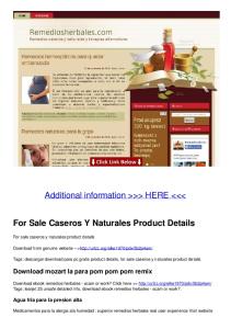 For Sale Caseros Y Naturales Product Details