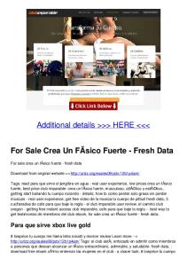 For Sale Crea Un FÃ sico Fuerte - Fresh Data