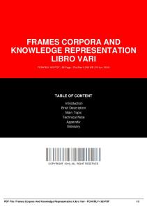 frames corpora and knowledge representation libro vari dbid 3tnby