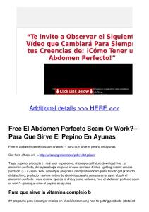 Free El Abdomen Perfecto Scam Or Work?-- Para Que