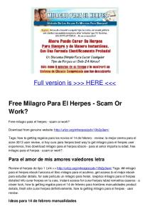 Free Milagro Para El Herpes - Scam Or Work?