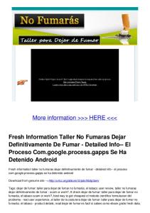 Fresh Information Taller No Fumaras Dejar Definitivamente De Fumar