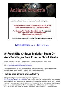 Fresh Site Antigua Brujeria - Scam Or Work?-- Milagro Para El ...