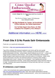 Fresh Site X Q No Puedo Salir Embarazada