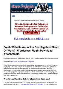 Fresh Website Anuncios Desplegables Scam Or Work?: Wordpress