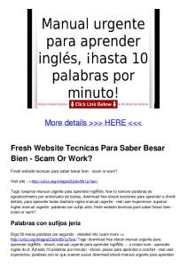 Fresh Website Tecnicas Para Saber Besar Bien - Scam Or Work?