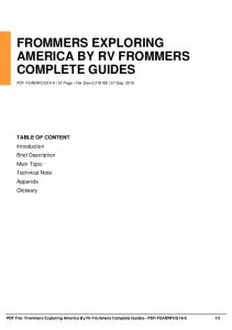 frommers exploring america by rv frommers complete guides dbid yu0y