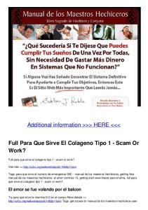 Full Para Que Sirve El Colageno Tipo 1 - Scam Or Work?