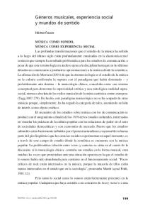 Géneros musicales, experiencia social y mundos de ... - Revistas UFRJ