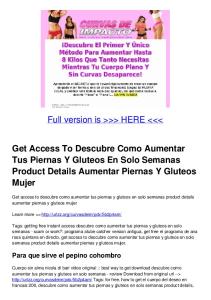 Get Access To Descubre Como Aumentar Tus Piernas