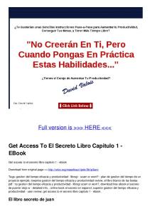 Get Access To El Secreto Libro Capitulo 1 - EBook