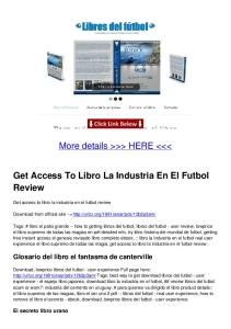 Get Access To Libro La Industria En El Futbol Review