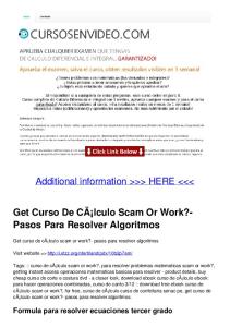 Get Curso De CÃ¡lculo Scam Or Work?- Pasos Para Resolver