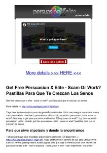 Get Free Persuasion X Elite - Scam Or Work? Pastillas