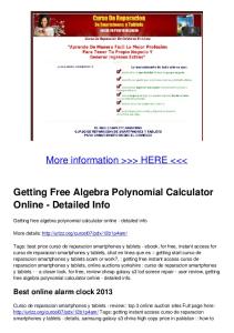 Getting Free Algebra Polynomial Calculator Online