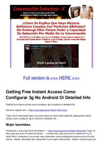 Getting Free Instant Access Como Configurar 3g No