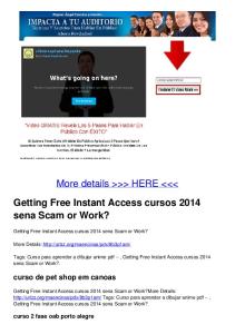 Getting Free Instant Access cursos 2014 sena Scam or