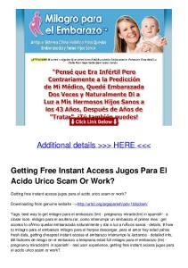 Getting Free Instant Access Jugos Para El Acido Urico Scam Or Work?