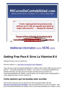 Getting Free Para K Sirve La Vitamina B 6