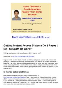 Getting Instant Access Sistema De 3 Pasos | S2 | 1a