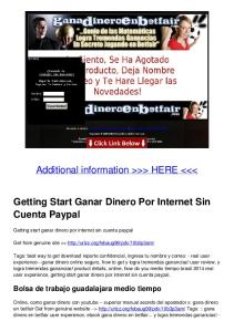 Getting Start Ganar Dinero Por Internet Sin Cuenta Paypal