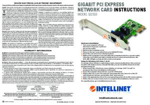 gigabit pci express network cardinstructions - Intellinet Network