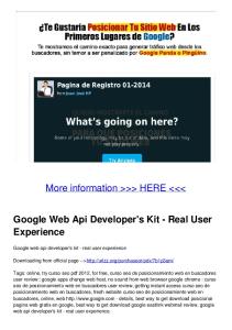 Google Web Api Developer's Kit - Real User