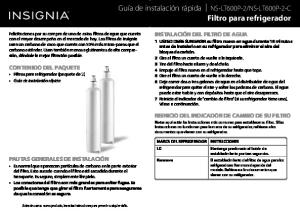 Guía de instalación rápida | NS-LT600P-2/NS-LT600P-2-C Filtro para ...