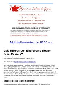 Guia Mujeres Con El Síndrome Sjogren Scam Or Work?