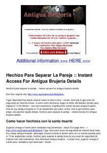 Hechizo Para Separar La Pareja :: Instant Access For