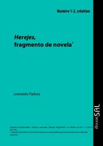 Herejes, fragmento de novela - Les Ateliers du SAL